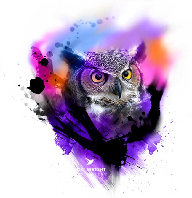 great horned owl tattoo design